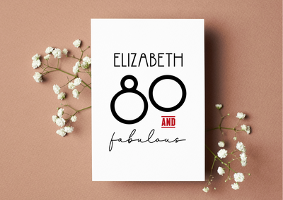 Personalised 80 & Fabulous Birthday Card