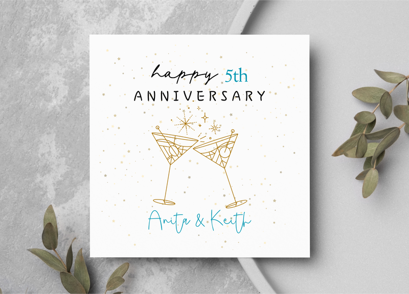 Personalised Happy Anniversary Card (Any Year)