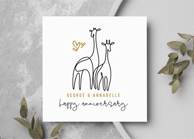 Personalised Happy Anniversary Card