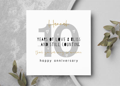 Personalised Happy Anniversary Card (Any Year)