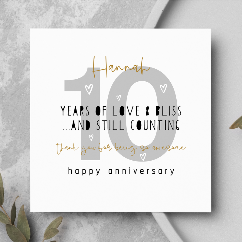 Personalised Happy Anniversary Card (Any Year)