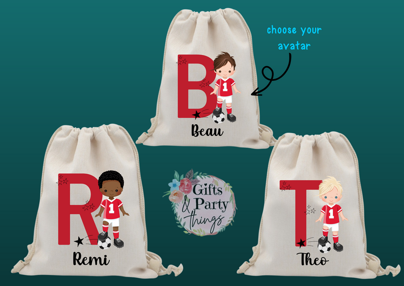 Personalised Footballer Drawstring Bag