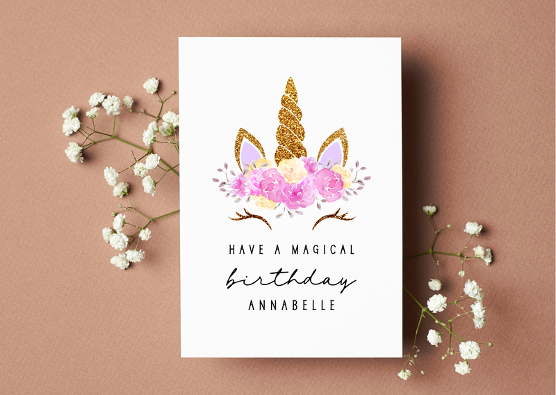 Personalised Have A Magical Birthday Unicorn Card