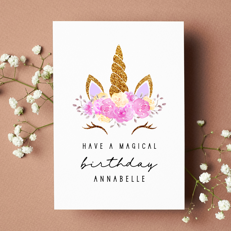 Personalised Have A Magical Birthday Unicorn Card