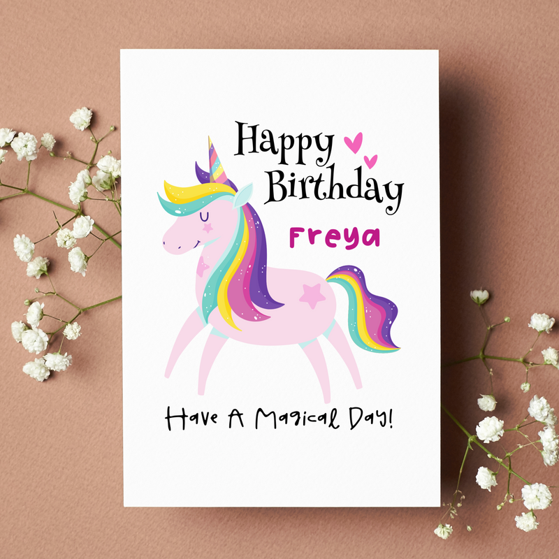 Personalised Have A Magical Birthday Unicorn Card