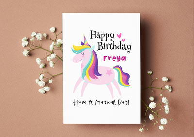 Personalised Have A Magical Birthday Unicorn Card