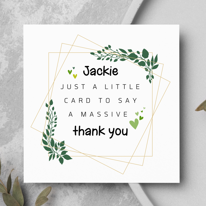 Personalised Thank You Card