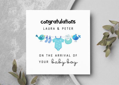 congrats on the arrival of your newborn card