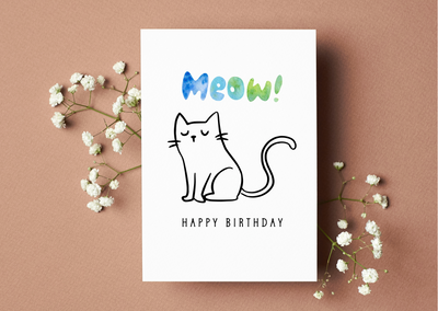 meow birthday card