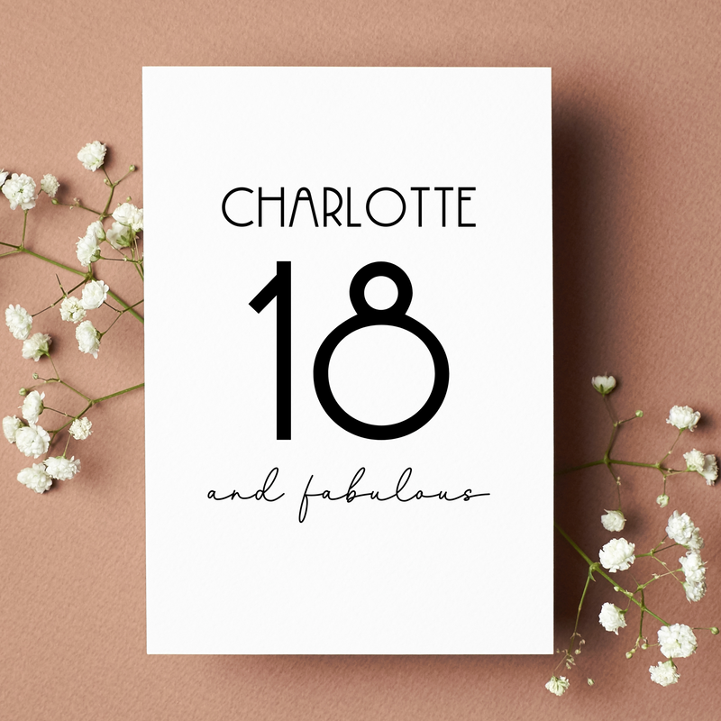 Personalised 18 & Fabulous Birthday Card