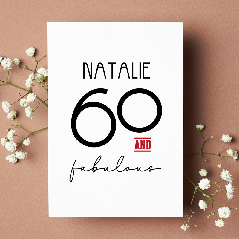 Personalised 60 & Fabulous Birthday Card