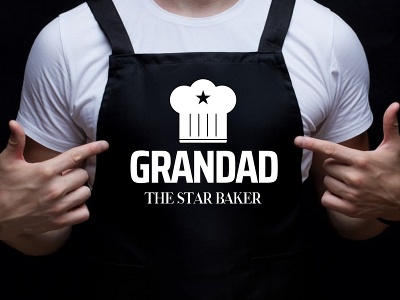 Personalised Star Baker Apron for Grandad