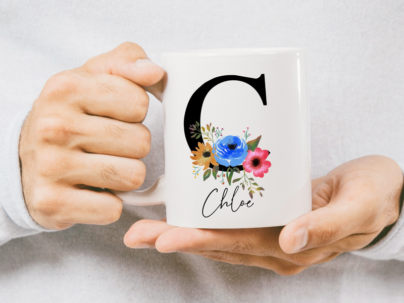 Custom Initial and Name Coffee Mug Gift