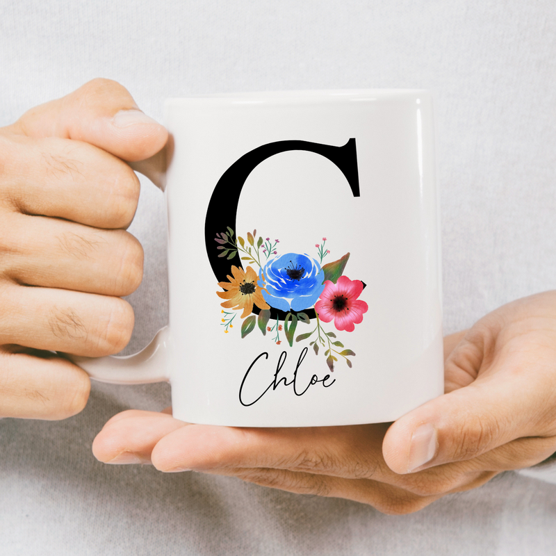 Custom Initial and Name Coffee Mug Gift