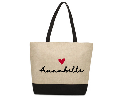 Personalised Linen Jute Bag