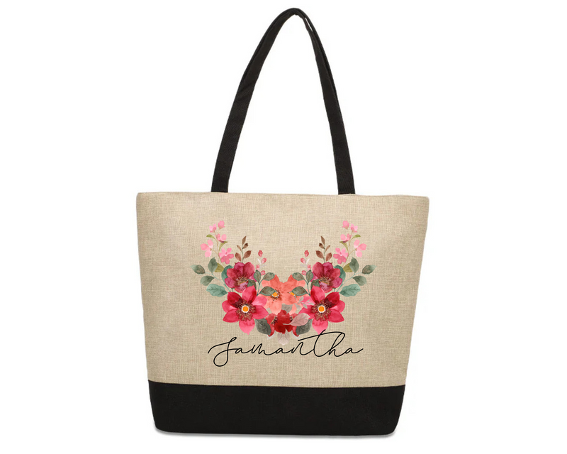 Personalised Linen Jute Bag