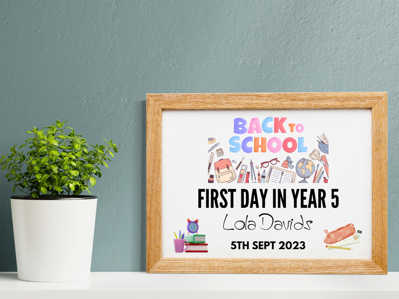 First Day at School Photo Prop (Print at Home)