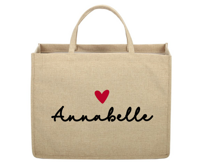 Personalised Linen Jute Bag