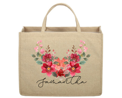 Personalised Linen Jute Bag