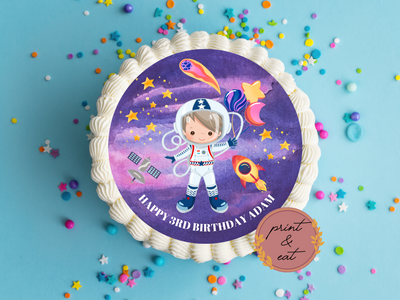 Edible Pre-cut Personalised Astronaut Icing Sheet