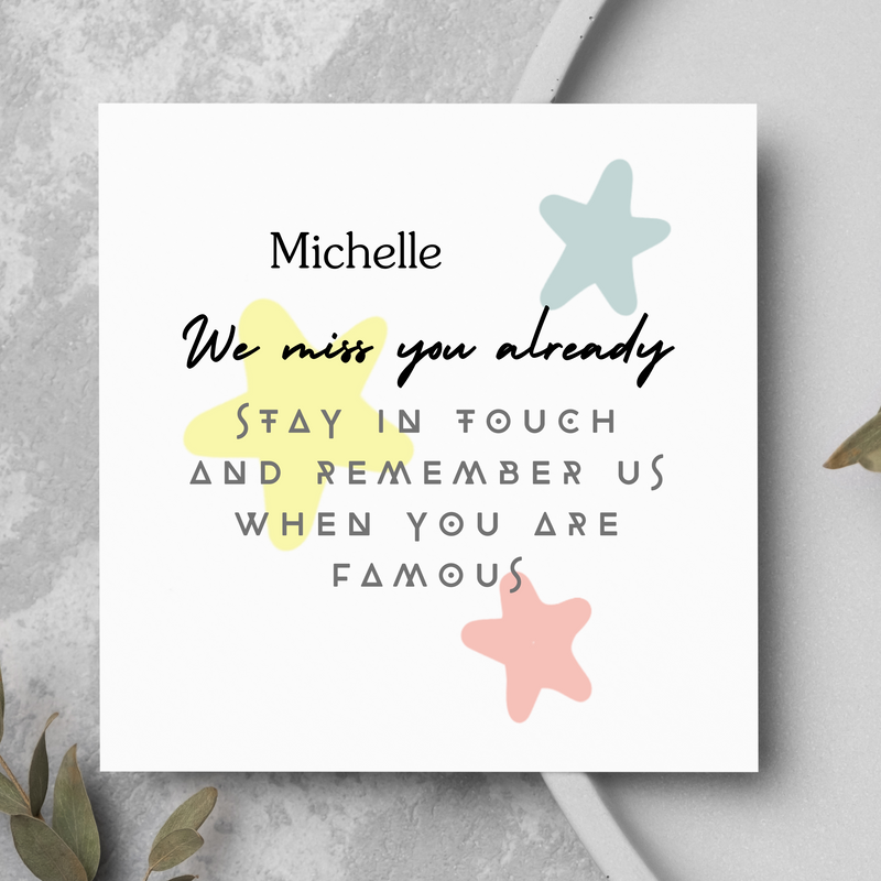 Personalised We Miss You Card