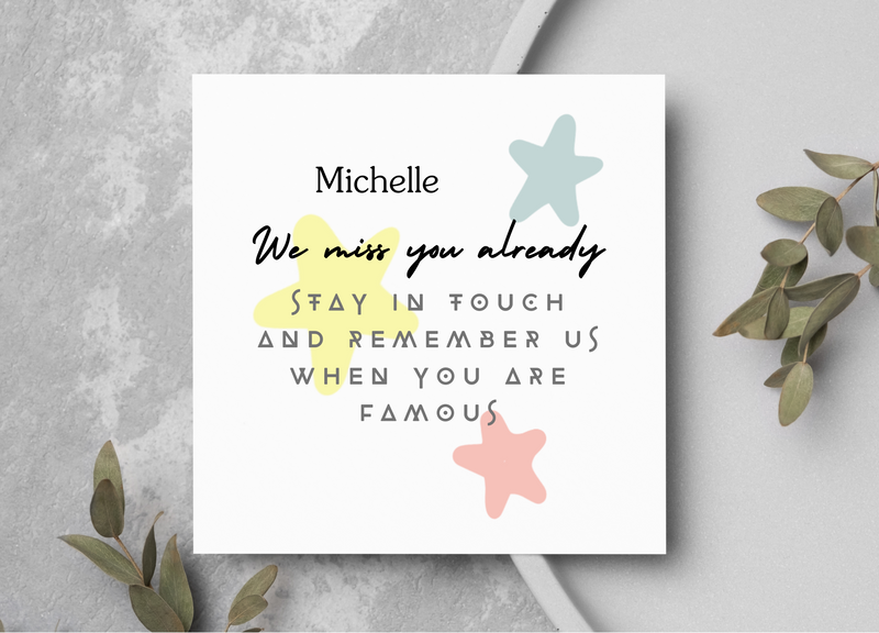 Personalised We Miss You Card