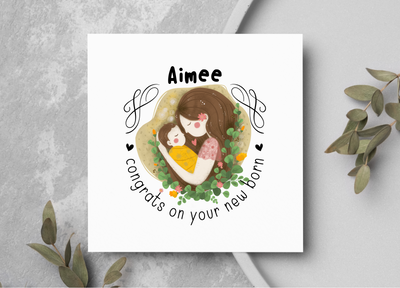 Personalised Congrats On Your New Born Card Gift For New Mum