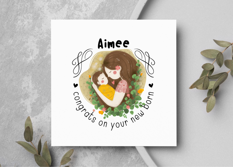 Personalised Congrats On Your New Born Card Gift For New Mum