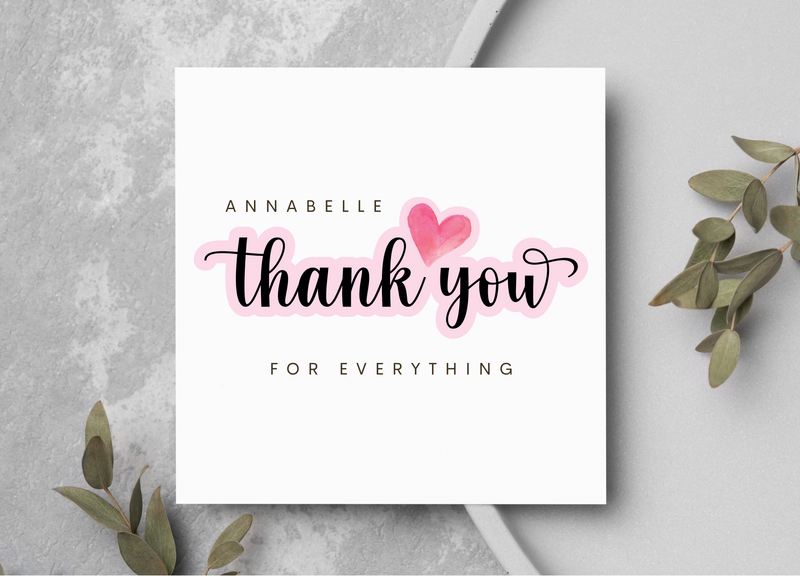 Personalised Thank You Card