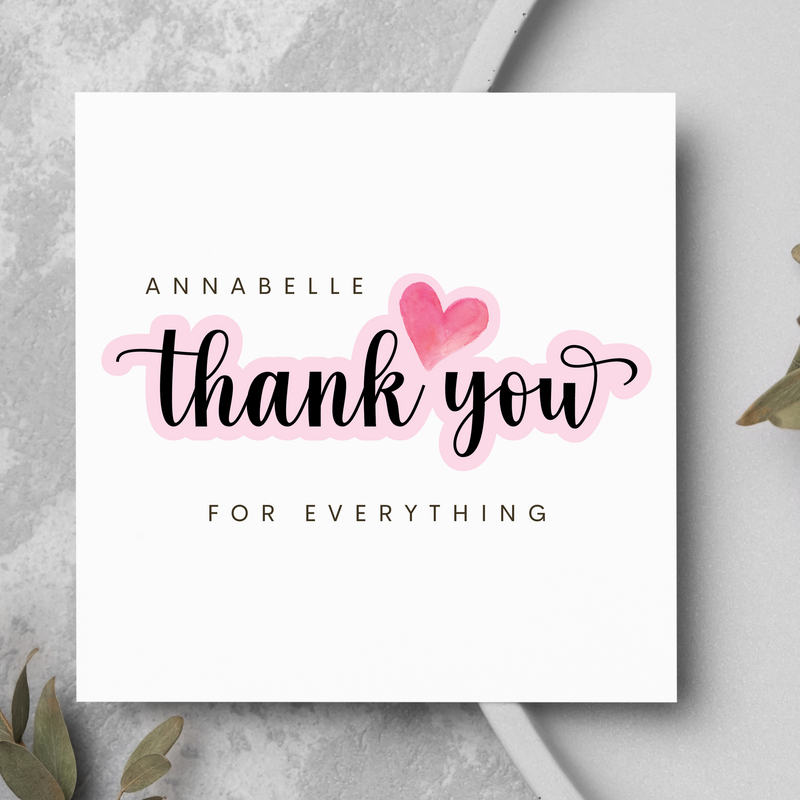 Personalised Thank You Card