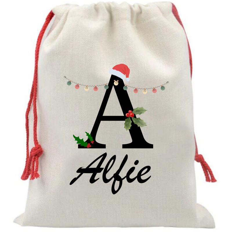 Name & Letter Personalised Christmas Gifts Sack