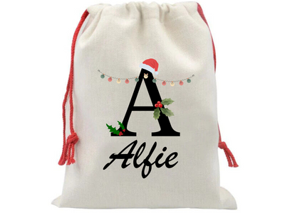 Name & Letter Personalised Christmas Gifts Sack