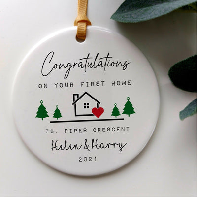 Congratulations On Your First Home Personalised Ornament 