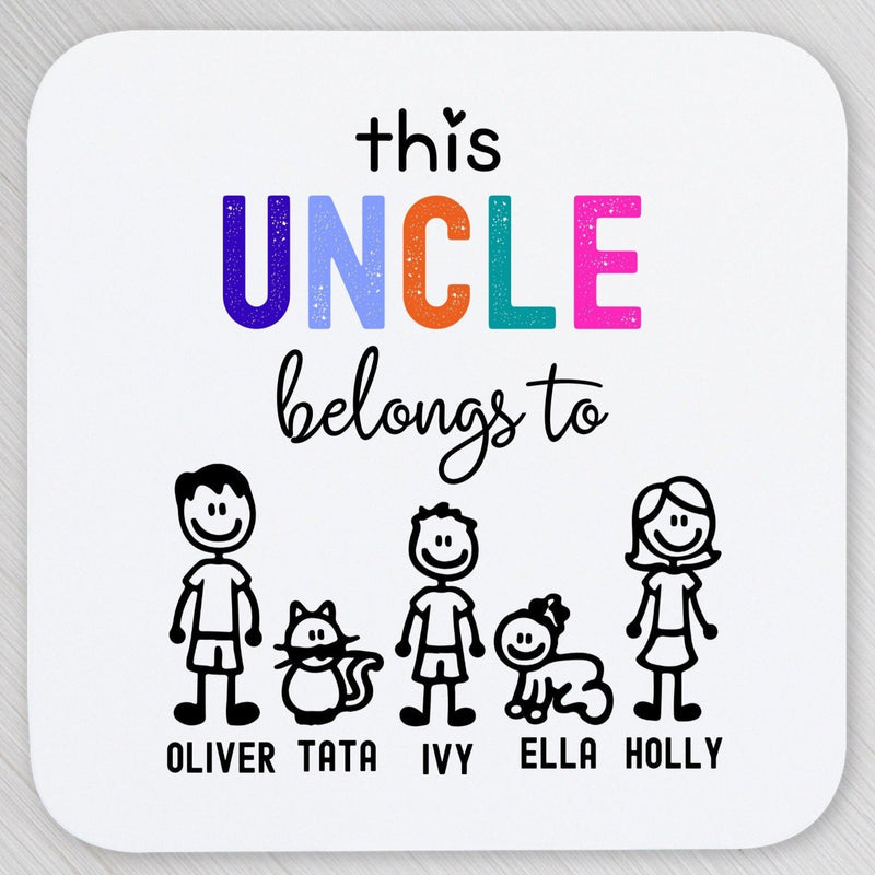 personalised uncle coaster