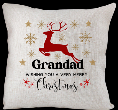 Personalised Christmas Cushion Gift for Grandad