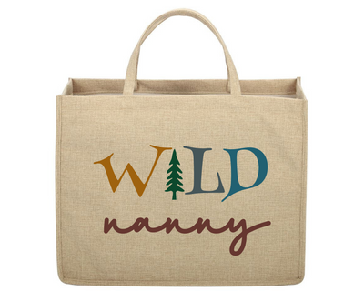 Personalised Wild Nanny Linen Jute Shopping Bag