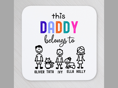 Personalised daddy coaster