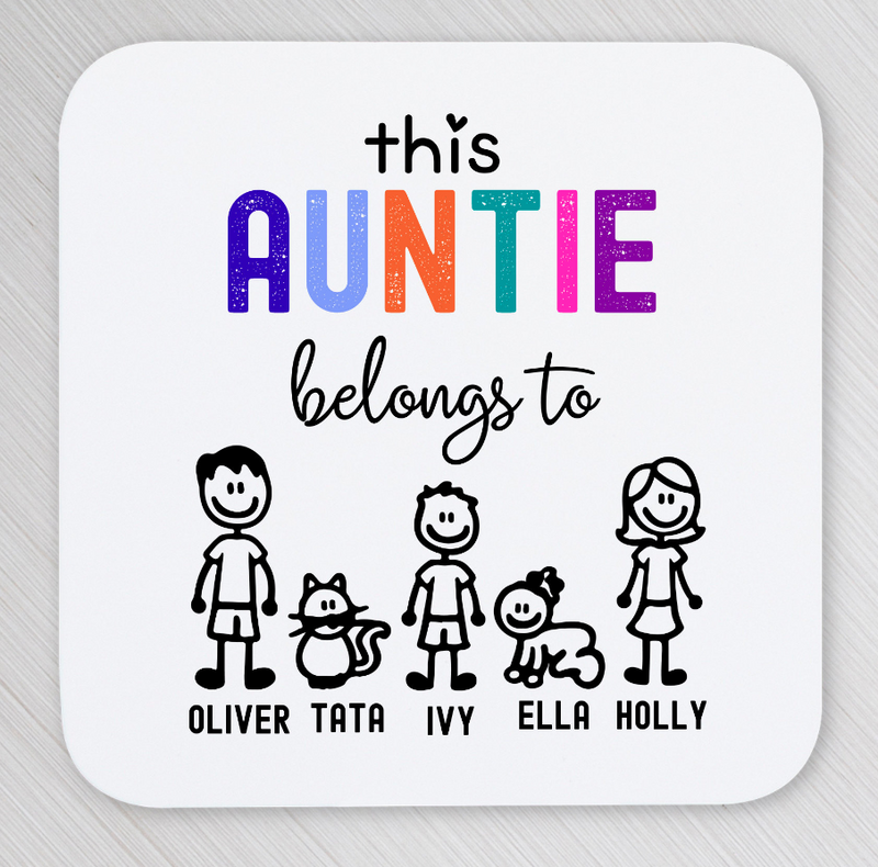 Personalised Coaster Gift for Auntie Coaster