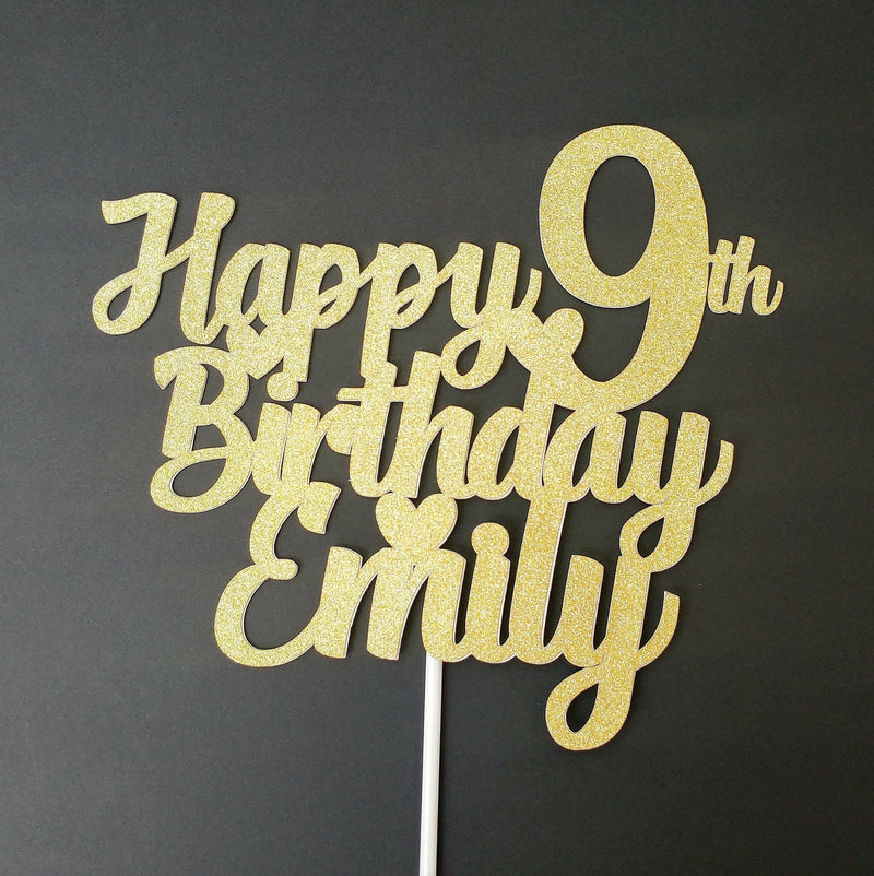 Personalised Happy Birthday Cake topper with age