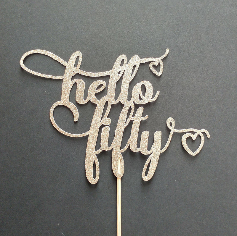 hello fifty cake topper