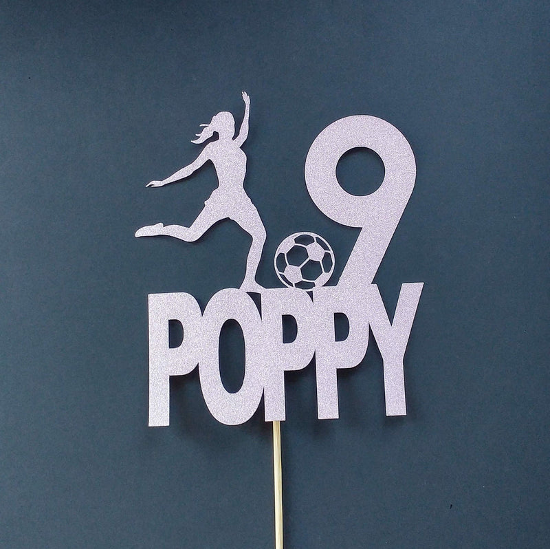 Personalised Female Footballer Cake Topper