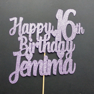 Personalised Happy Birthday Cake topper - Any Age