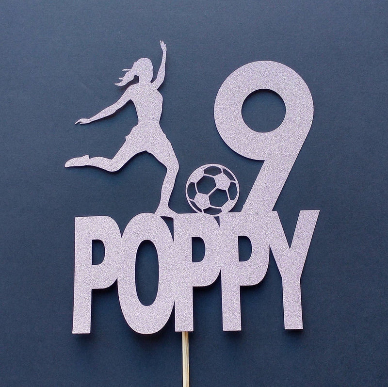 Personalised Female Footballer Cake Topper