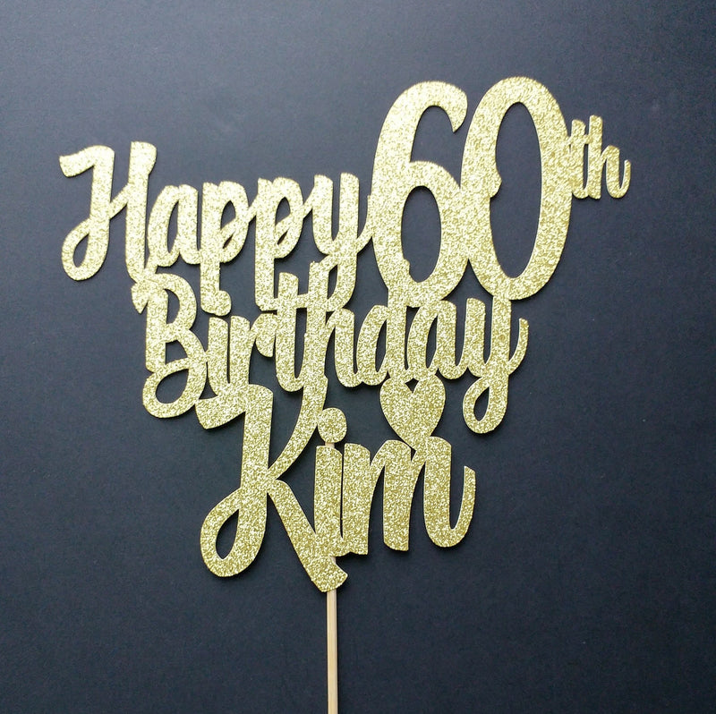 Personalised Happy Birthday Cake topper with age