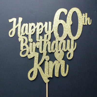 Personalised Happy Birthday Cake topper with age