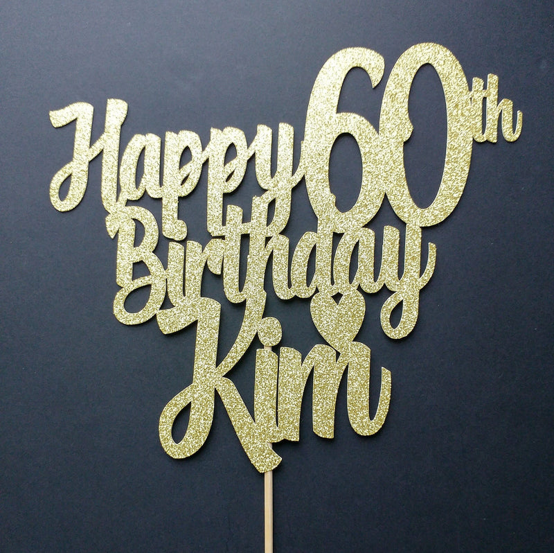 Personalised Happy Birthday Cake topper with age