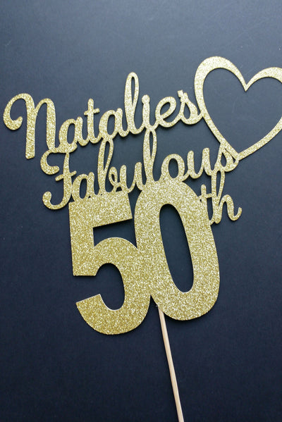 Personalised Fabulous 5Oth or ANY AGE Cake topper