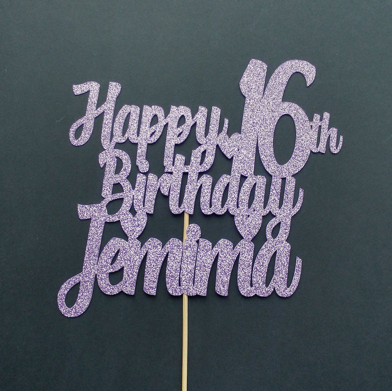 Personalised Happy Birthday Cake topper - Any Age