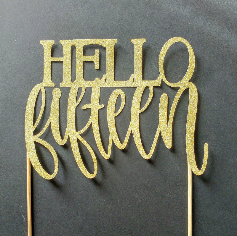 Hello Fifteen Cake topper