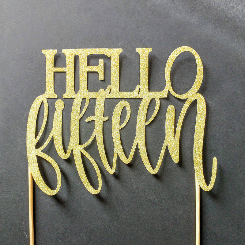 Hello Fifteen Cake topper